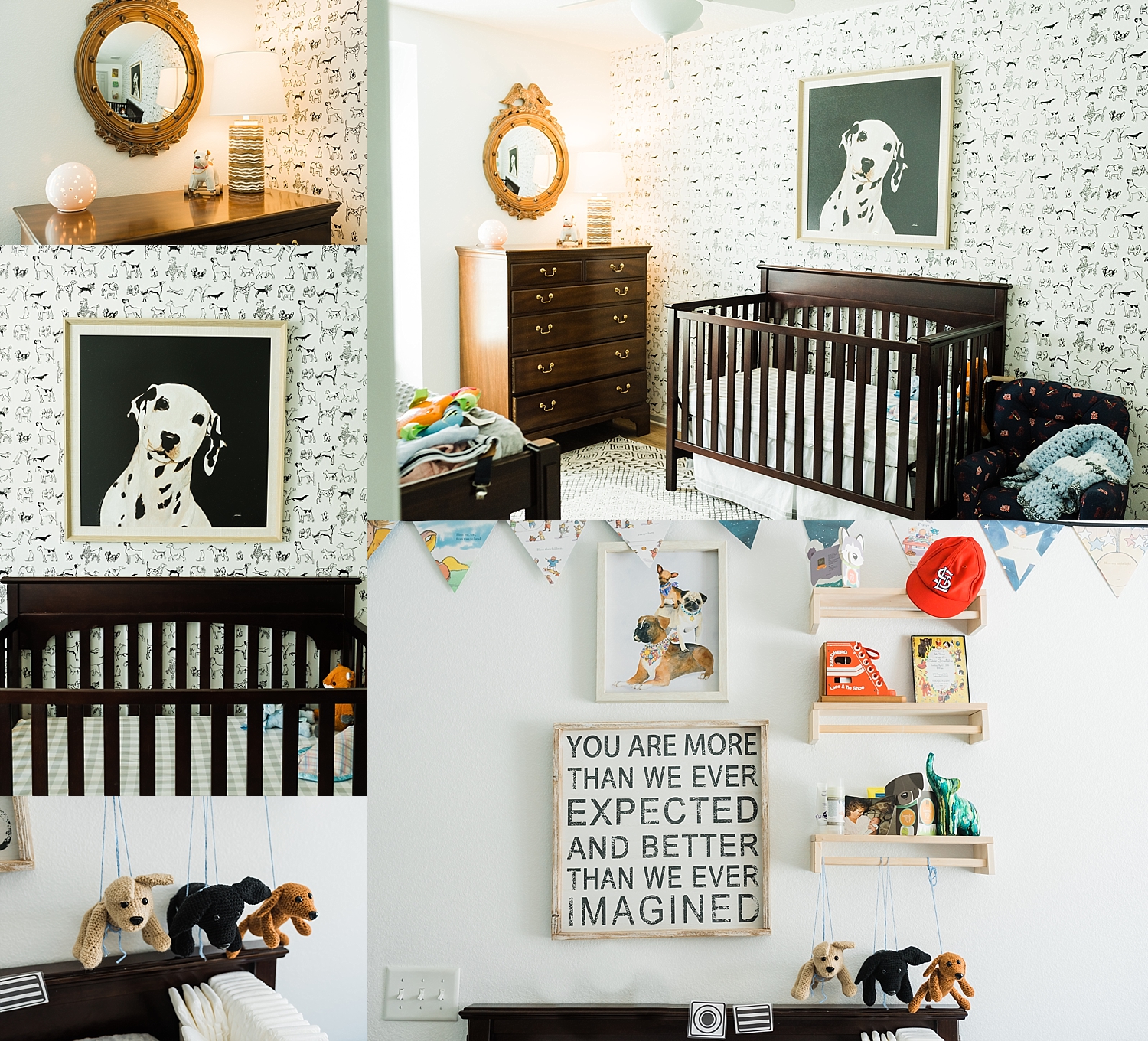 Dog themed nursery with handmade details