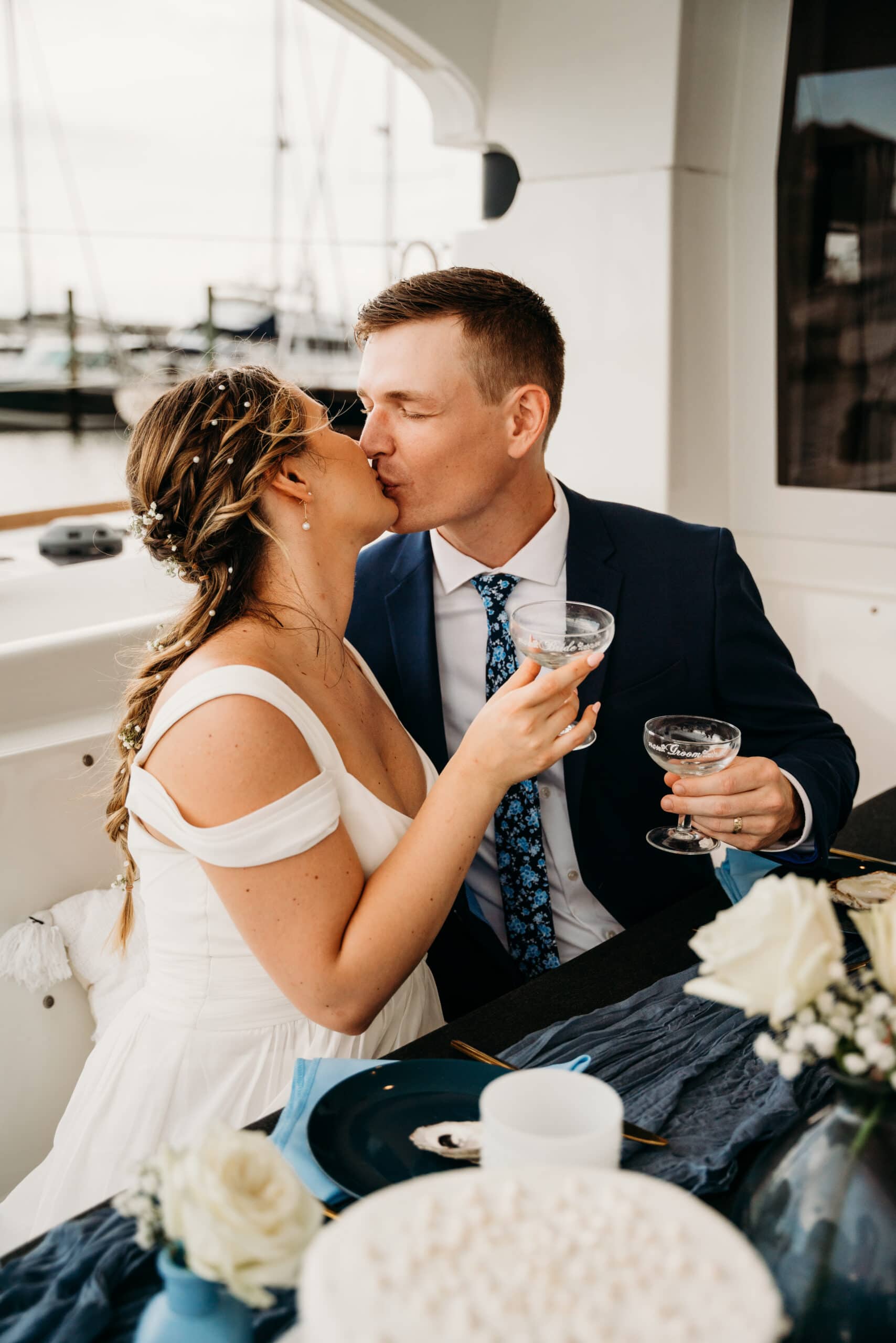 honey picnic co decor elopement on boat in st. augustine