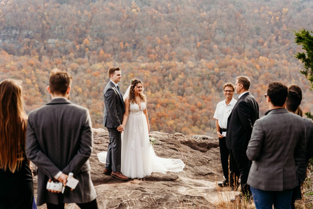 wedding ceremony overlooking Tennessee river gorge