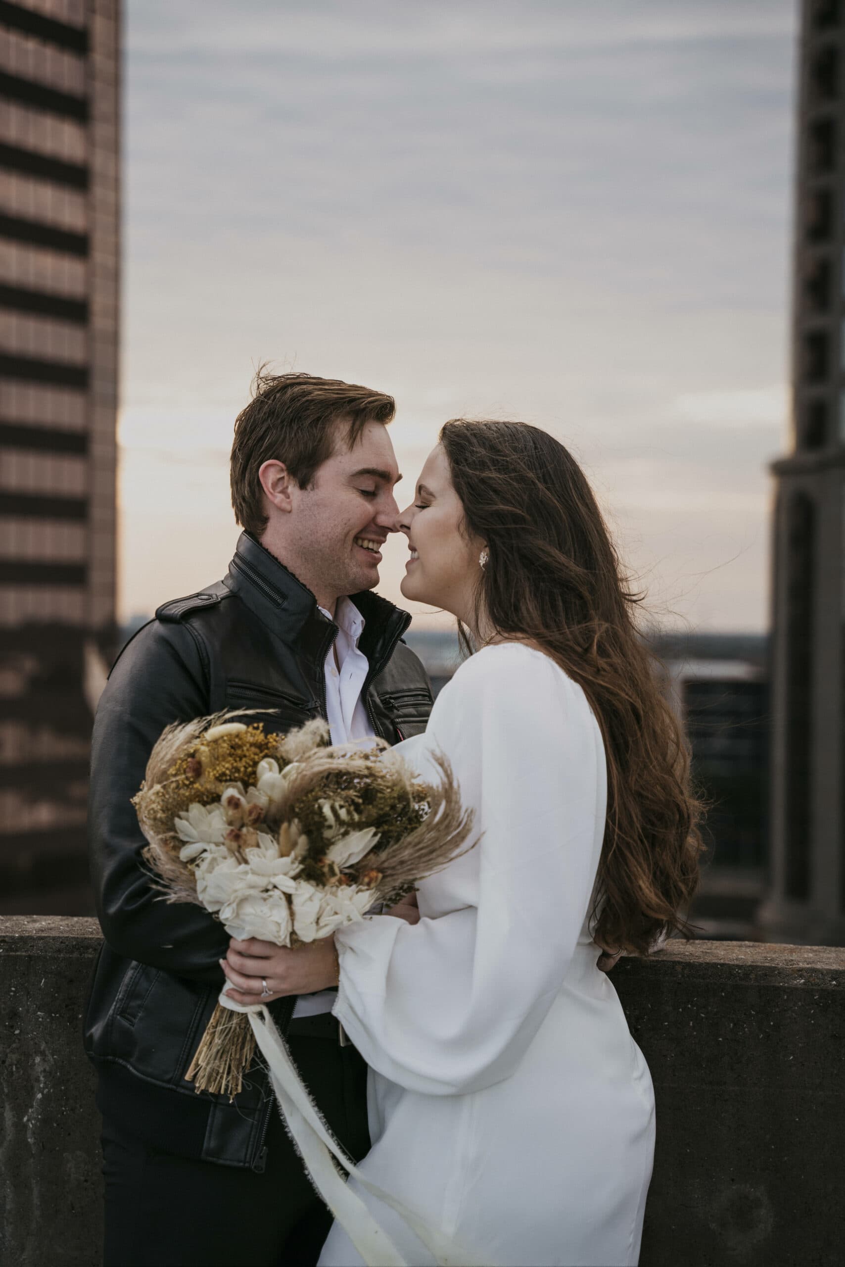 downtown tampa elopement with rooftop ceremony and pizza